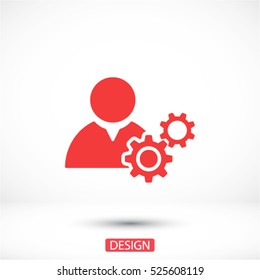 Man and cog  icon