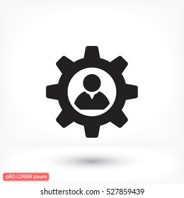 Man and cog  icon
