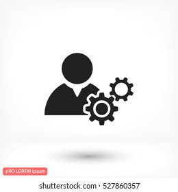 Man and cog  icon