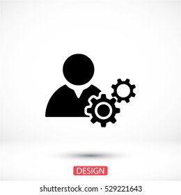 Man and cog  icon