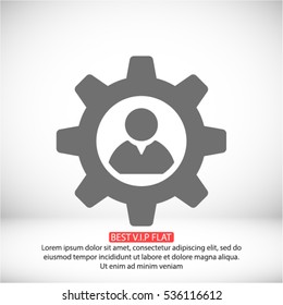 Man and cog  icon