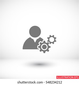 Man and cog  icon