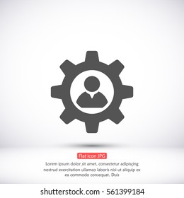 Man and cog  icon