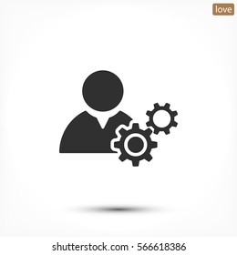 Man and cog  icon