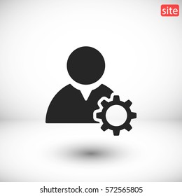 Man and cog  icon