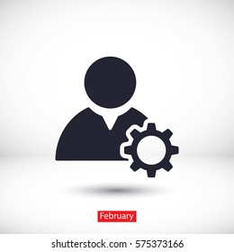 Man and cog  icon