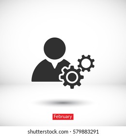 Man and cog  icon