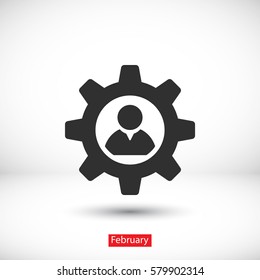 Man and cog  icon