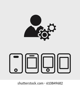 Man and cog  icon