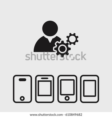 Man and cog  icon