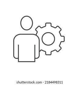 Man and cog icons  symbol vector elements for infographic web