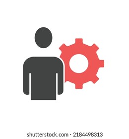 Man and cog icons  symbol vector elements for infographic web