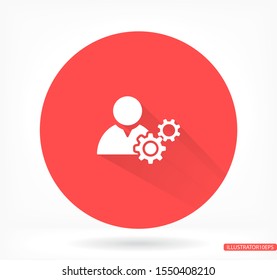 Man and cog  vector iconм