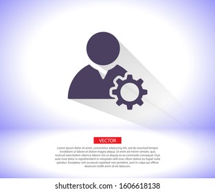 Man and cog  vector iconм