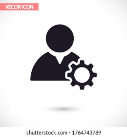 Man and cog  vector iconм