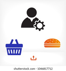 Man and cog  vector icon