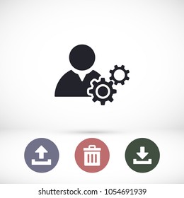 Man and cog  vector icon