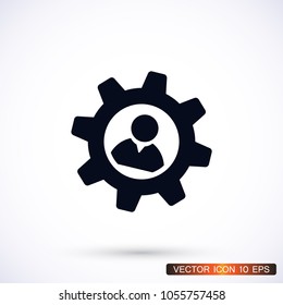 Man and cog  vector icon