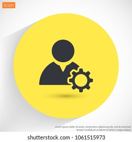 Man and cog  vector icon