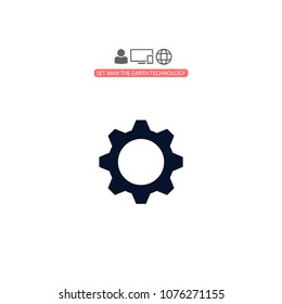 Man and cog  vector icon