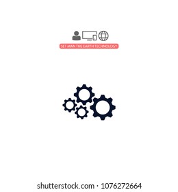 Man and cog  vector icon