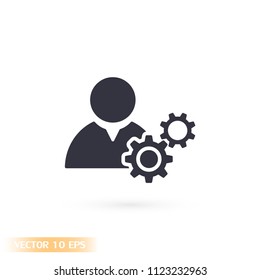 Man and cog  vector icon
