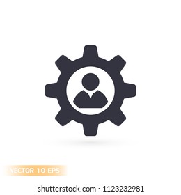 Man and cog  vector icon