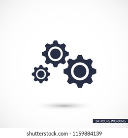 Man and cog  vector icon