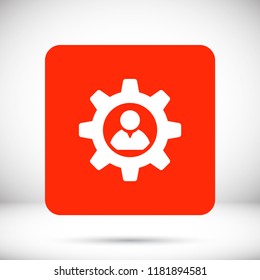 Man and cog  vector icon