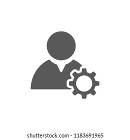 Man and cog  vector icon