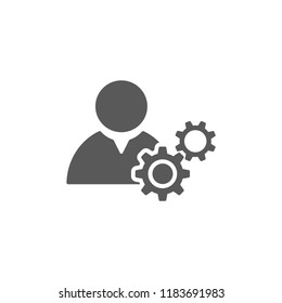 Man and cog  vector icon