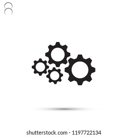 Man and cog  vector icon