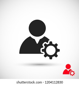 Man and cog  vector icon