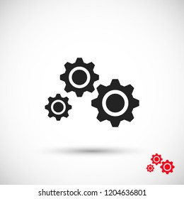 Man and cog  vector icon