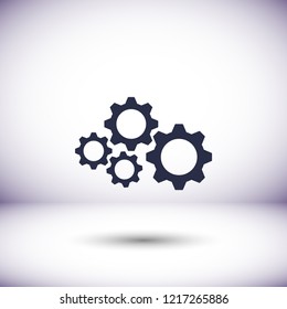 Man and cog  vector icon