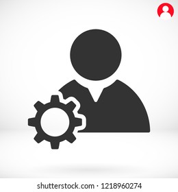 Man and cog  vector icon