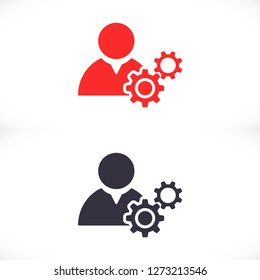Man and cog  vector icon