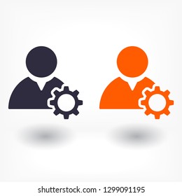 Man and cog  vector icon