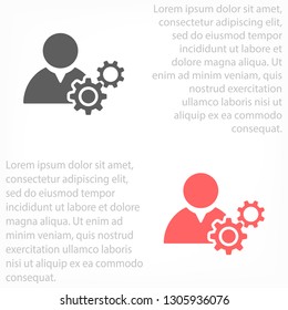 Man and cog  vector icon