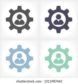 Man and cog  vector icon