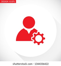 Man and cog  vector icon