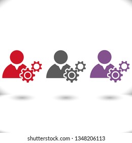 Man and cog  vector icon