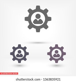 Man and cog  vector icon
