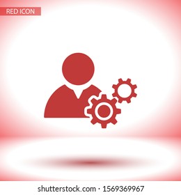 Man and cog  vector icon
