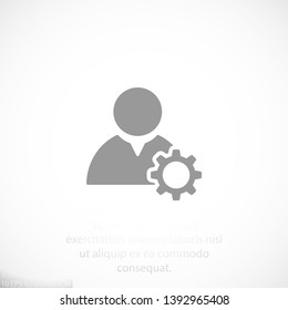 Man and cog  vector icon , lorem ipsum Flat design