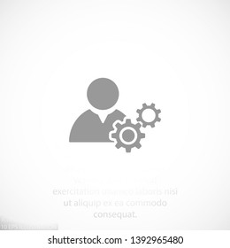 Man and cog  vector icon , lorem ipsum Flat design