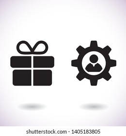 Man and cog  vector icon , lorem ipsum Flat design