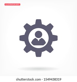 Man and cog  vector icon , lorem ipsum Flat design