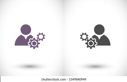 Man and cog vector icon , lorem ipsum Flat design