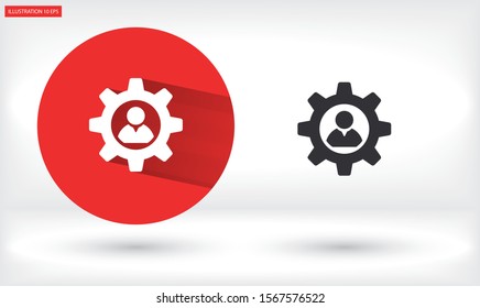 Man and cog  vector icon , lorem ipsum Flat design